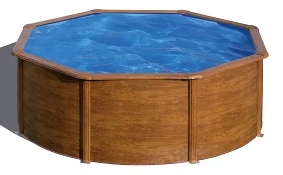 Каркасный бассейн круглый 350х120cм GRE Pacific P350W имитация дерево