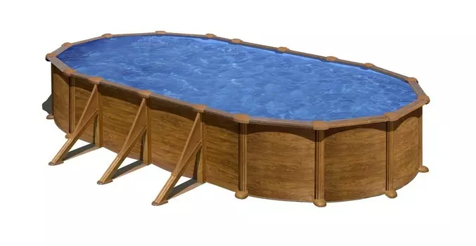Каркасный бассейн овальный 610х375x132cм GRE Mauritius PR618WOMAG имитация дерево