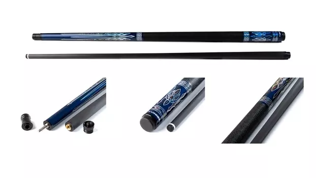 Кий \ пул 2-pc Winner Carbon - 001 оплетка натуральная кожа 18.001.57.0 черно-синий