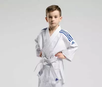 Кимоно для дзюдо с поясом подростковое Adidas Evolution белое