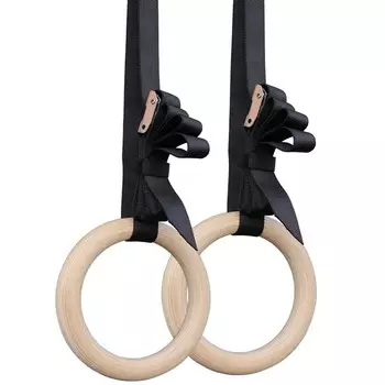 Кольца гимнастические деревянные 28 мм с креплением GRW-28-Pro (E32606)