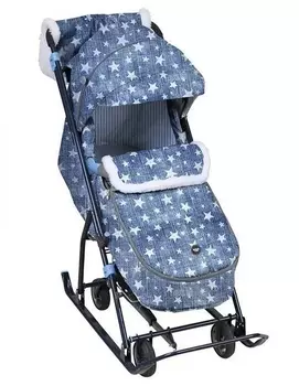 Коляска комби Ника Наши Детки НДТ6/ДЗ Звезды джинс (серый каркас)
