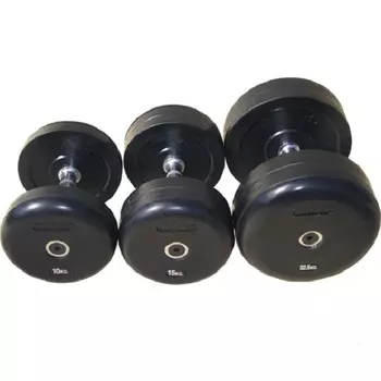 Комплект гантелей фиксированных обрезиненных, черные Johns 75074/42,5-50