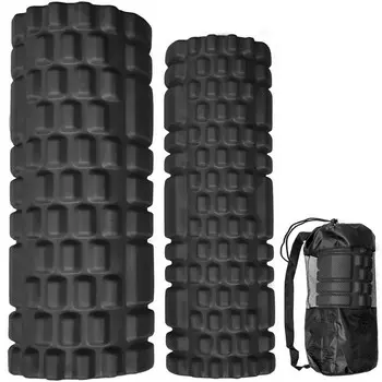 Комплект йога роликов 2 штуки Sportex 30х10 см, 33х14 см ЭВА\АБС B31263-4 черный