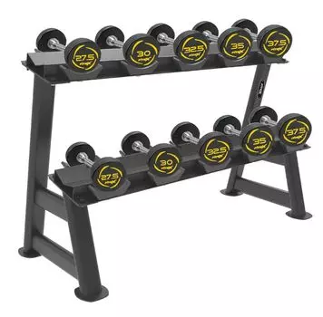 Комплект полиуретановых гантелей 27,5-37,5кг (5 пар) со стойкой Fitex FTX-416.1