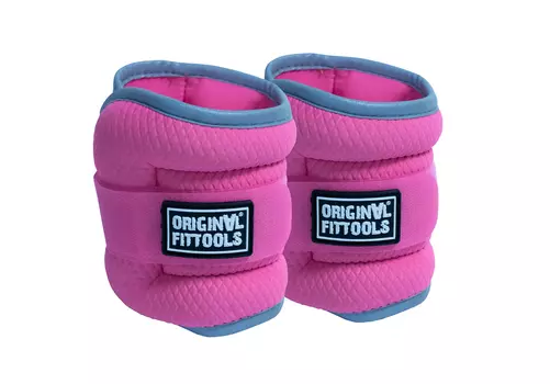 Комплект утяжелителей весом 1 кг (пара) розовые Original Fit.Tools FT-AW01-FP