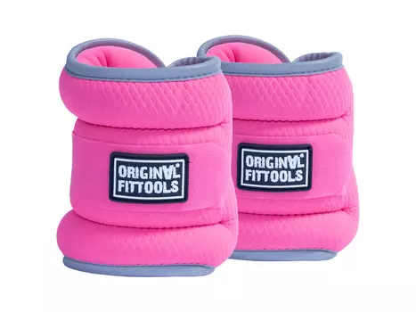 Комплект утяжелителей весом 2 кг (пара) розовые Original Fit.Tools FT-AW02-FP