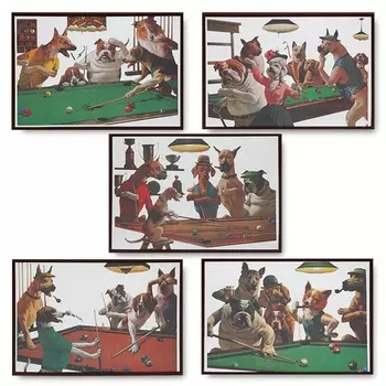 Комплект зеркальных панно Dogs 49x35см 5шт.