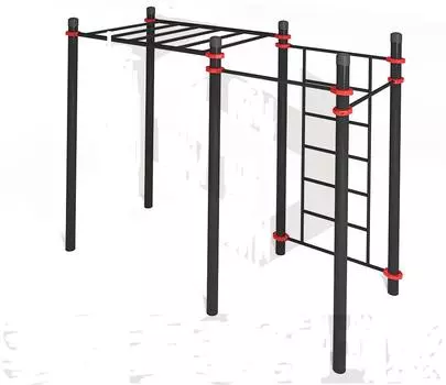 Комплекс для воркаута с рукоходом, шведской стенкой и двумя турниками Stecter 5174-89