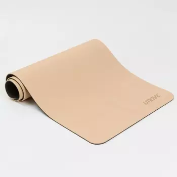 Коврик для фитнеса и йоги 185х68х0,8 см, TPE, стяжка UMOVE Mat TPE8568-IL бежевый