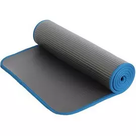 Коврик для фитнеса и йоги Larsen NBR 183х61х1,2см серый (повыш плотности)