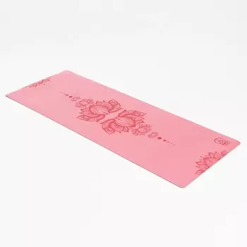 Коврик для йоги 185х68х0,5 см, TPE, c гравировкой Inex Yoga PU Mat PUMATPE-LT-PK розовый