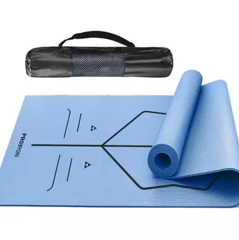 Коврик для йоги и фитнеса 173x61x0,4см ПВХ PROIRON К1736104Г голубой