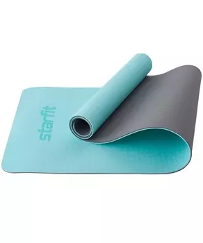 Коврик для йоги и фитнеса 173x61x0,7см Star Fit TPE FM-201 мятный\серый
