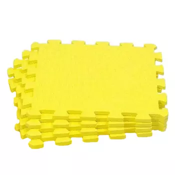 Коврик-пазл влагостойкий для йоги и фитнеса, 30х30х1см UnixFit EVAMU4YL желтый, 4 шт