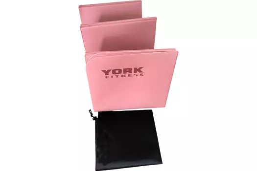 Коврик ТПЕ Складной в сумке 183x61x0.4см York Fitness E43893 нежно Розовый