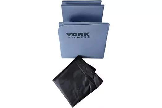 Коврик ТПЕ Складной в сумке 183x61x0.4см York Fitness E43961 серо-голубой