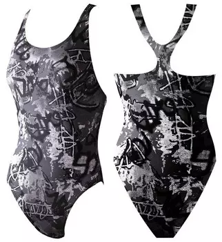 Купальник Atemi детский quot;борцовка quot; BG4 17 принт, черный/серый