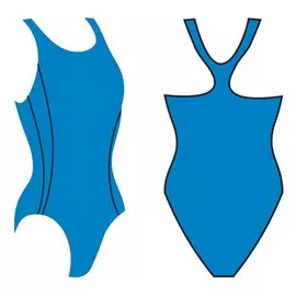 Купальник Atemi женский, борцовка, пайпинг BW 6 5 голубой/чёрн,