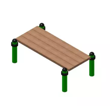 Лавочка (стационарная с хомутами) Hercules W-2.8. 3467