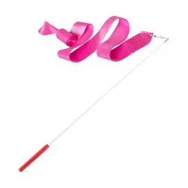 Лента для художественной гимнастики Amely AGR-201 6 м, с палочкой 56 см, розовый