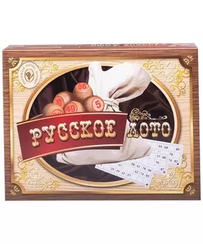 Лото (бочонок дерево) 052-11, в картонной коробке, коричневый