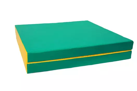 Мат № 10 100х150х10см складной 1 сложениея КМС зеленый-желтый