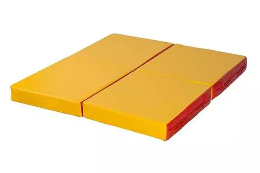 Мат № 11 КМС 100х100х10см складной 4 сложения красный-желтый