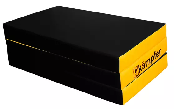 Мат №6 150x100x10см Kampfer Black складной, винилискожа, черно-желтый