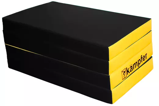 Мат №7 200x100x10см Kampfer Black складной, винилискожа, черно-желтый