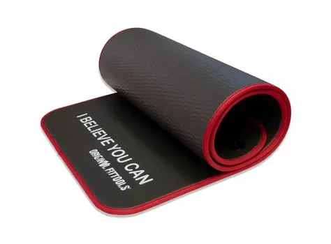 Мат для аэробики NBR 10 мм Original Fit.Tools FT-YGR-100NBR-BKP черный с кольцами