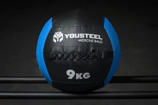 Медбол 9кг, со шнуровкой YouSteel