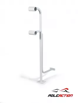 Модель №17 - стойка балетногостанка Poleaction двухуровневого Грация (белый) 546