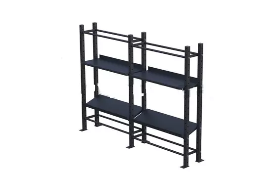 Модульный стеллаж Spektr Sport для гантелей, гирь и медболов 258х43х195 (2 секции)