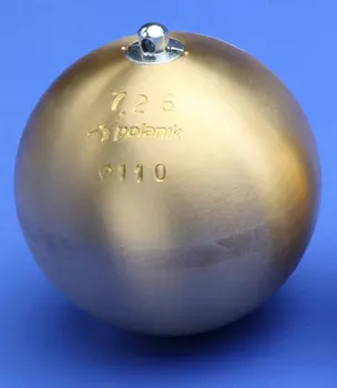 Молот соревновательный 4 кг, диам. 95 мм, латунь. Polanik IAAF PM-4/95-M