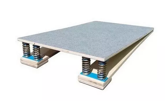 Мостик гимнастический подпружиненный Ellada 4 пружины (подкидной), 120x60x23 см УТ1697