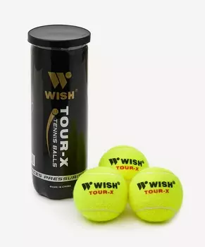 Мяч для большого тенниса, 3шт Wish TOUR-X 830 желто-зеленый
