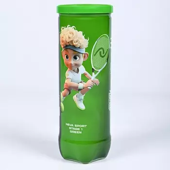 Мяч для большого тенниса детский NS Green, 3шт Neva 5021001 желто-зеленый