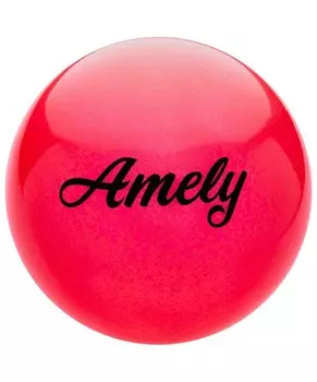 Мяч для художественной гимнастики Amely d19см AGB-102 красный, с блестками