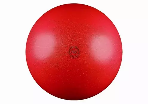 Мяч для художественной гимнастики d19см Alpha Caprice Нужный спорт FIG, металлик с блестками AB2801В красный