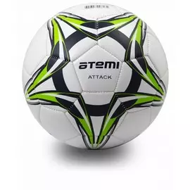 Мяч футбольный Atemi Attack бело-темносине-салатовый р.4