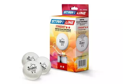 Мячи 2* New Start Line Standart (6 шт) 8332 белый