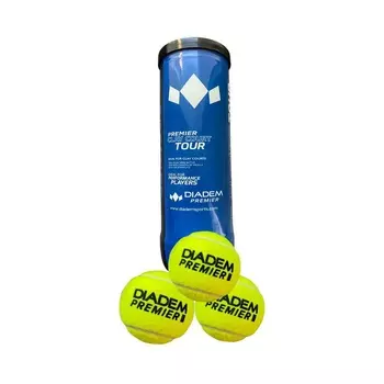 Мячи для большого тенниса Diadem Premier Clay Court Tour 3B, упаковка 3 мяча, ITF Europe-Ball-ClayTour-3B