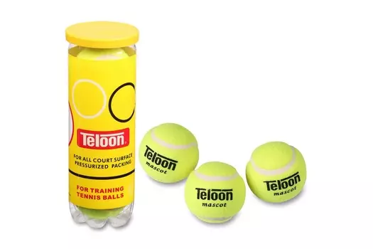 Мячи для большого тенниса Teloon mascot 3 штуки (в тубе) E43286
