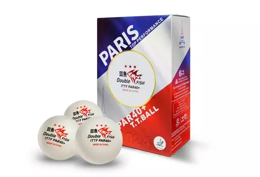Мячи для настольного тенниса 3***, PAR40+ Double Fish А111Р-6 6 шт