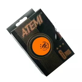 Мячи для настольного тенниса Atemi 3* оранжевый., 6 шт