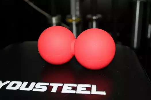 Мячик массажный YouSteel двойной, красный