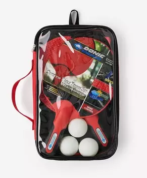 Набор для настольного тенниса Donic Outdoor Weatherproof, 2 ракетки, 3 мяча, чехол