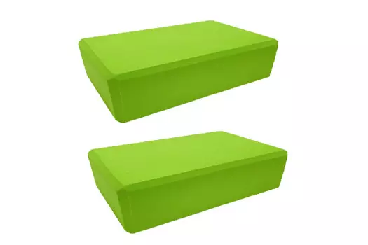 Набор йога блоков полумягких 2 штуки 223х150х76мм, ЭВА (E42944) Sportex BE300-11 зеленый
