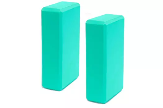 Набор йога блоков полумягких 2 штуки (морская волна) 223х150х76мм., из ЭВА Sportex BE300-6 (E42684)